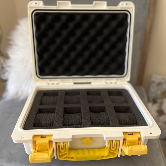 Invicta Cream 8 Slot Watch Case with Yellow Highlights - Picture 3 of 5